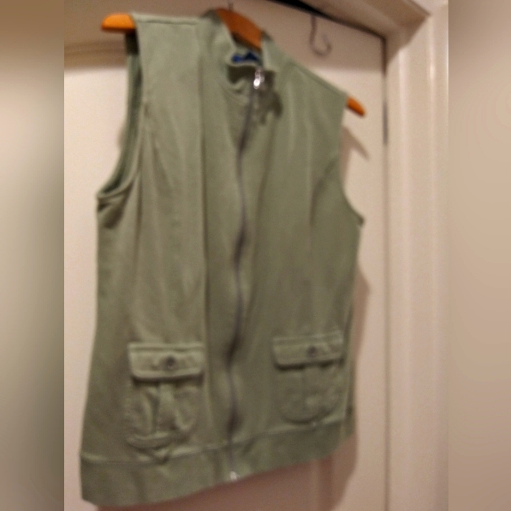 Women's Olive Green Karen Scott Vest Sz L